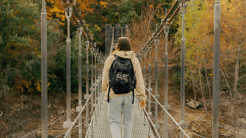 a person in a bridge