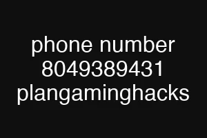 phone number 8049389431 plangaminghacks